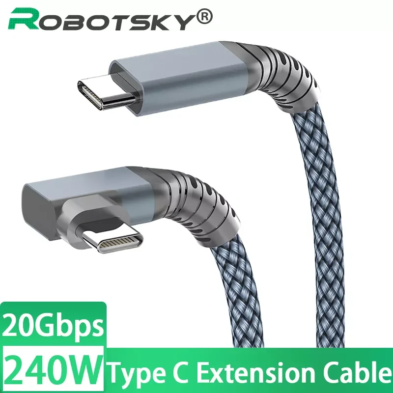 2023NEW PD240W USB C Extension Cable 90 Degree Gen 1 USB 3.1 Type C Extension Cord HD 4K 20Gbps Transfer Data Wire for Laptop Ta
2023NEW PD240W USB C Extension Cable 90 Degree Gen 1 USB 3.1 Type C Extension Cord HD 4K 20Gbps Transfer Data Wire for Laptop Ta
