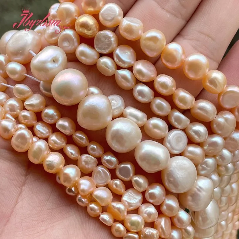 

Natural AA Grade Freshwater Pearl Pink Freeform Stone Beads 3-4/5-7/8-9mm For Jewelry Making DIY Necklace Bracelet Strand 14.5"