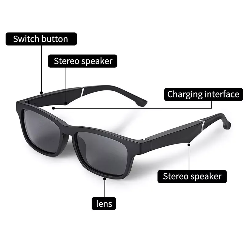 Anti-UV Bluetooth Glasses Polarized Sunglasses Smart Sports Eireless Headset Microphone Glasses Prescription Lens
Anti-UV Bluetooth Glasses Polarized Sunglasses Smart Sports Eireless Headset Microphone Glasses Prescription Lens