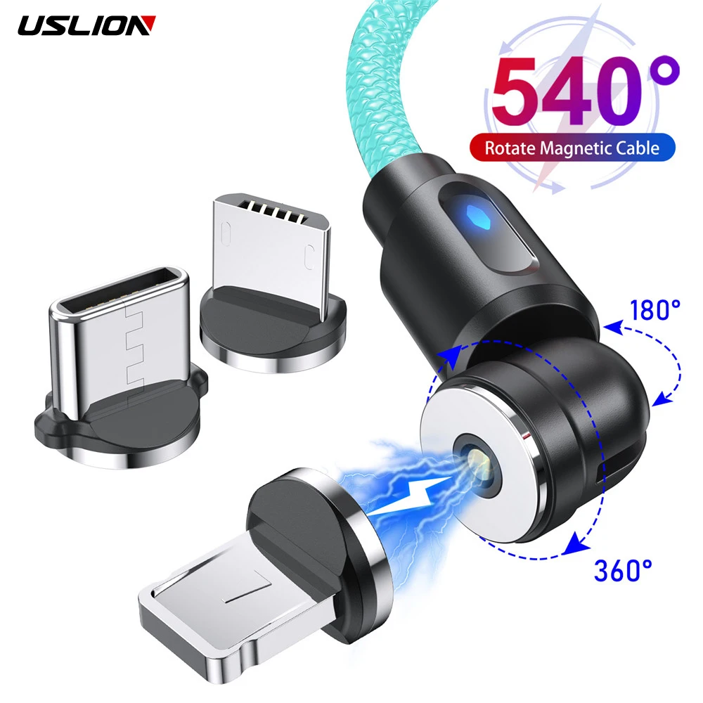 USLION Magnetic 540 Rotate Charging Cable Mobile Phone USB Type C Cable For iphone Xiaomi Samsung LED Micro USB Type C Wires 
USLION Magnetic 540 Rotate Charging Cable Mobile Phone USB Type C Cable For iphone Xiaomi Samsung LED Micro USB Type C Wires