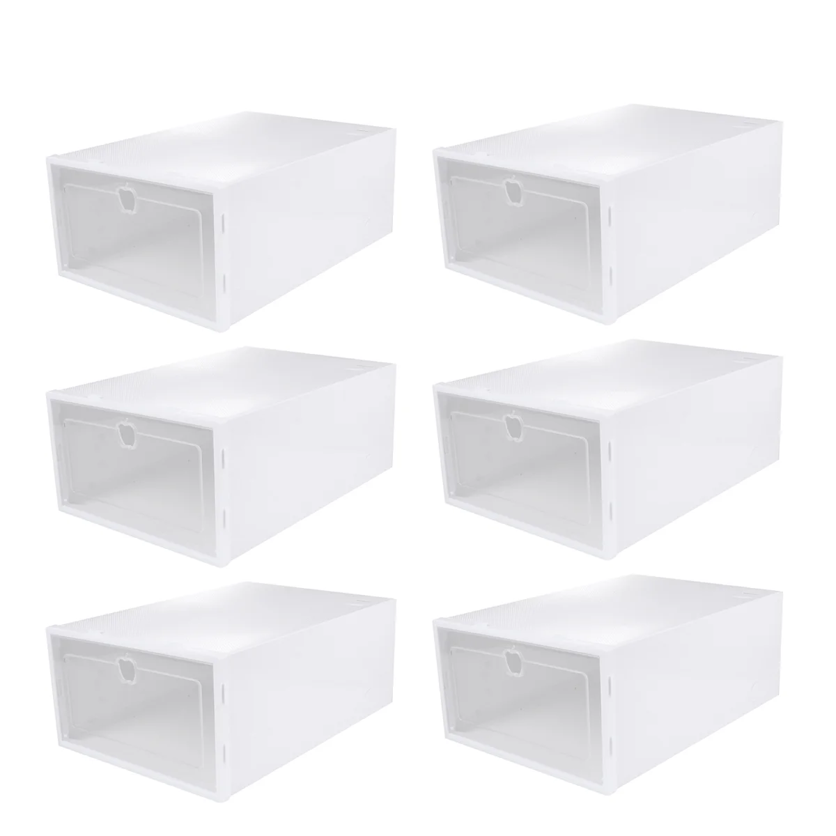 6pcs Shoes Box Drawer Type Shoe Box Thicken Transparent Shoes Organizer Dust-proof Shoes Display Box (White, Random Frame Color)
6pcs Shoes Box Drawer Type Shoe Box Thicken Transparent Shoes Organizer Dust-proof Shoes Display Box (White, Random Frame Color)