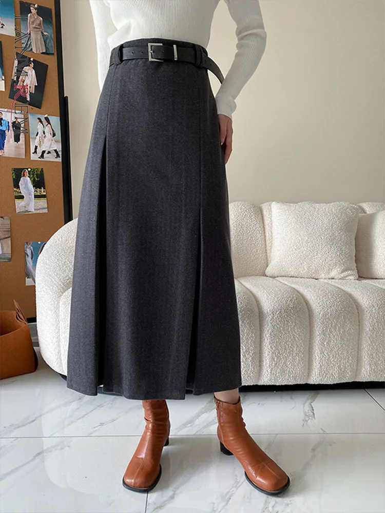 LANMREM Ladies Elegant Long Skirts High Waist Solid Color 2023 Spring Winter A-line Skirt With Belt Fashion Clothing 2R8216
LANMREM Ladies Elegant Long Skirts High Waist Solid Color 2023 Spring Winter A-line Skirt With Belt Fashion Clothing 2R8216