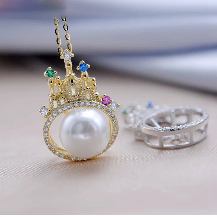 MeiBaPJ Real Freshwater Pearl Luxurious Crown Pendant Necklace 925 Sterling Silver Fine Party Jewelry for Women
MeiBaPJ Real Freshwater Pearl Luxurious Crown Pendant Necklace 925 Sterling Silver Fine Party Jewelry for Women