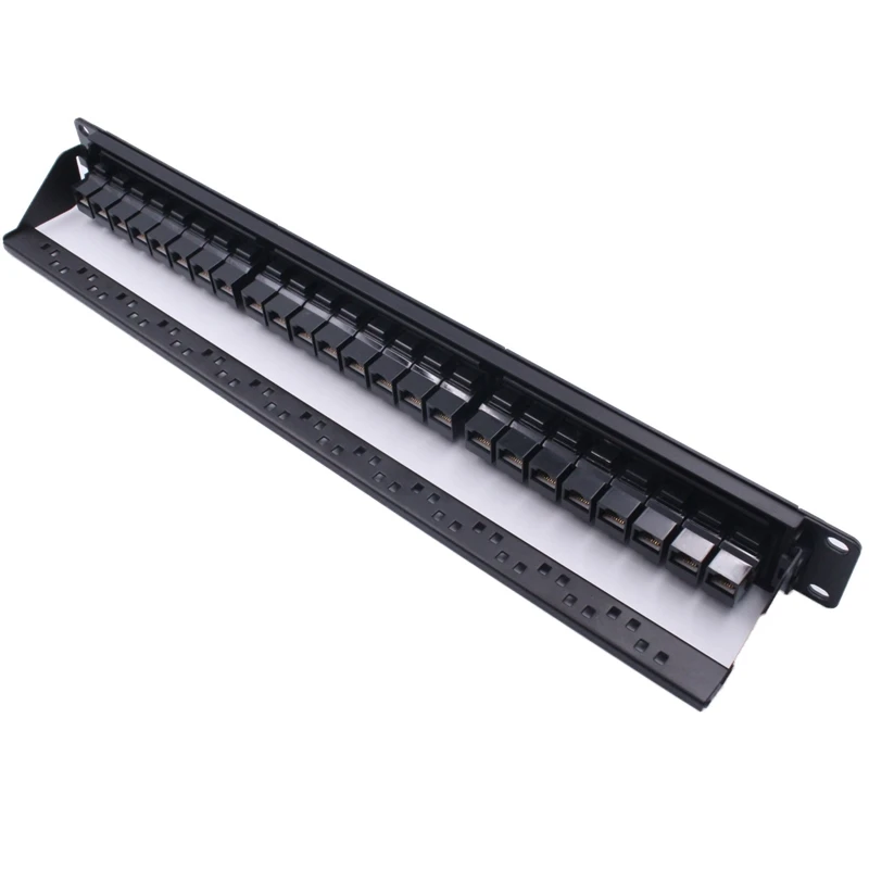 19in 1U 24 Port Straight-Through CAT6A Patch Panel RJ45 Network Cable Adapter Keystone Jack Ethernet Distribution Frame
19in 1U 24 Port Straight-Through CAT6A Patch Panel RJ45 Network Cable Adapter Keystone Jack Ethernet Distribution Frame