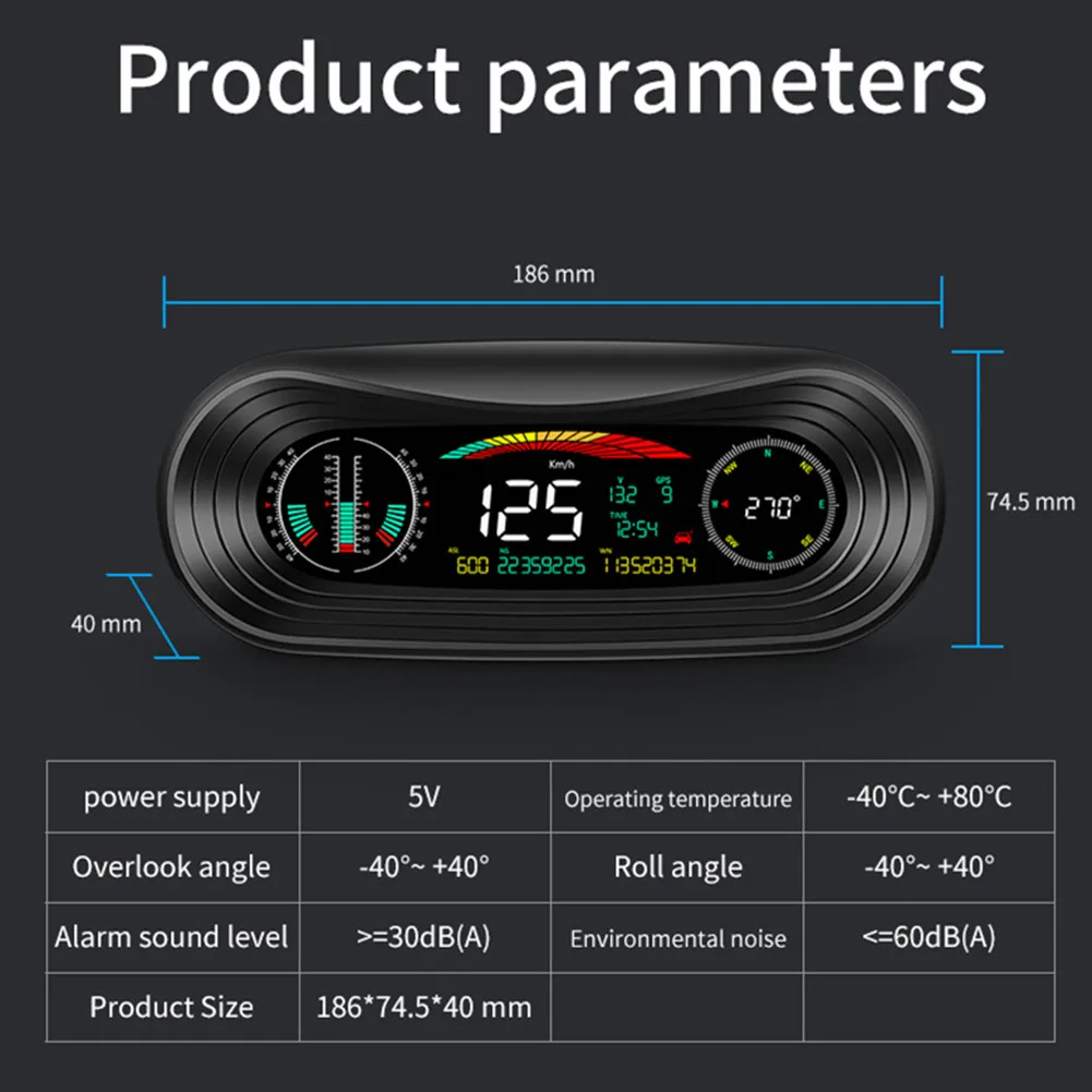 

Новый автомобильный компас P18 HUD GPS, измеритель наклона по бездорожью, Горизонтальный Инструмент для балансировки наклона, компас, инструмен...