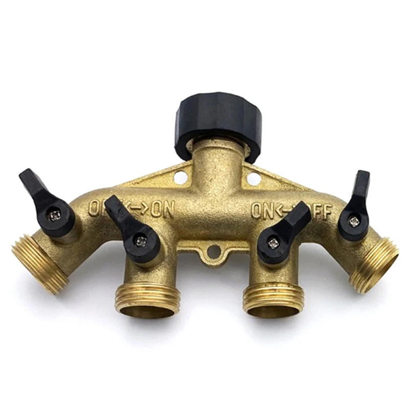 AT35 4 Way Brass Hose Splitter, 3/4Inch Brass Hose Faucet Manifold, Garden Hose Connector Tap Splitter, Solid Brass-Yellow
AT35 4 Way Brass Hose Splitter, 3/4Inch Brass Hose Faucet Manifold, Garden Hose Connector Tap Splitter, Solid Brass-Yellow