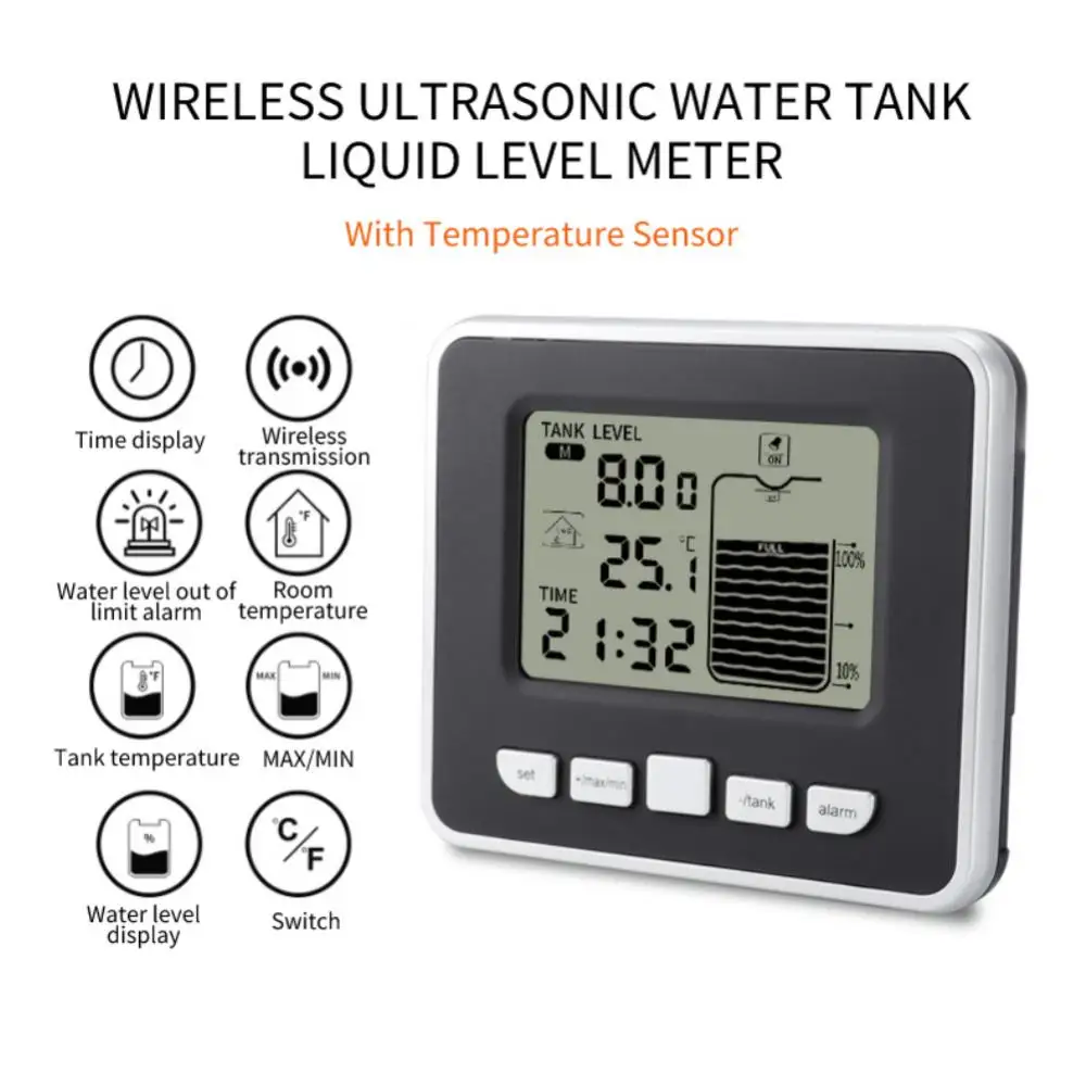 Ultrasonic Ts-ft002 Sensor Transmitter Indoor Water Tank Liquid Depth Level Meter Wireless Multifunction Water Level Gauge New
Ultrasonic Ts-ft002 Sensor Transmitter Indoor Water Tank Liquid Depth Level Meter Wireless Multifunction Water Level Gauge New
