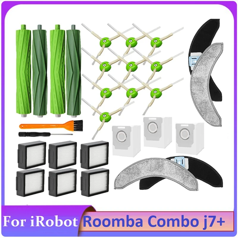29PCS Accessories Kit for iRobot Roomba Combo J7+ Robotic Vacuum Cleaner Rubber Brushes Filters Side Brushes Mop Bags
29PCS Accessories Kit for iRobot Roomba Combo J7+ Robotic Vacuum Cleaner Rubber Brushes Filters Side Brushes Mop Bags