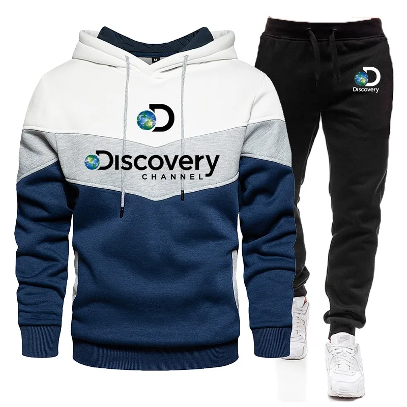 Discovery Channel Men's Hoodie Pants Sports Set, autumn and winter, outdoor sports, adventure, leisure, Korean trend
Discovery Channel Men's Hoodie Pants Sports Set, autumn and winter, outdoor sports, adventure, leisure, Korean trend