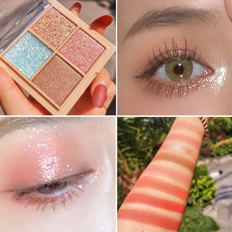 4 Colors Glitter Eyeshadow Palette Pearlescent Matte Earth Color Acrylic Eye Shadows Palette Waterproof Korean Makeup Cosmetics
4 Colors Glitter Eyeshadow Palette Pearlescent Matte Earth Color Acrylic Eye Shadows Palette Waterproof Korean Makeup Cosmetics