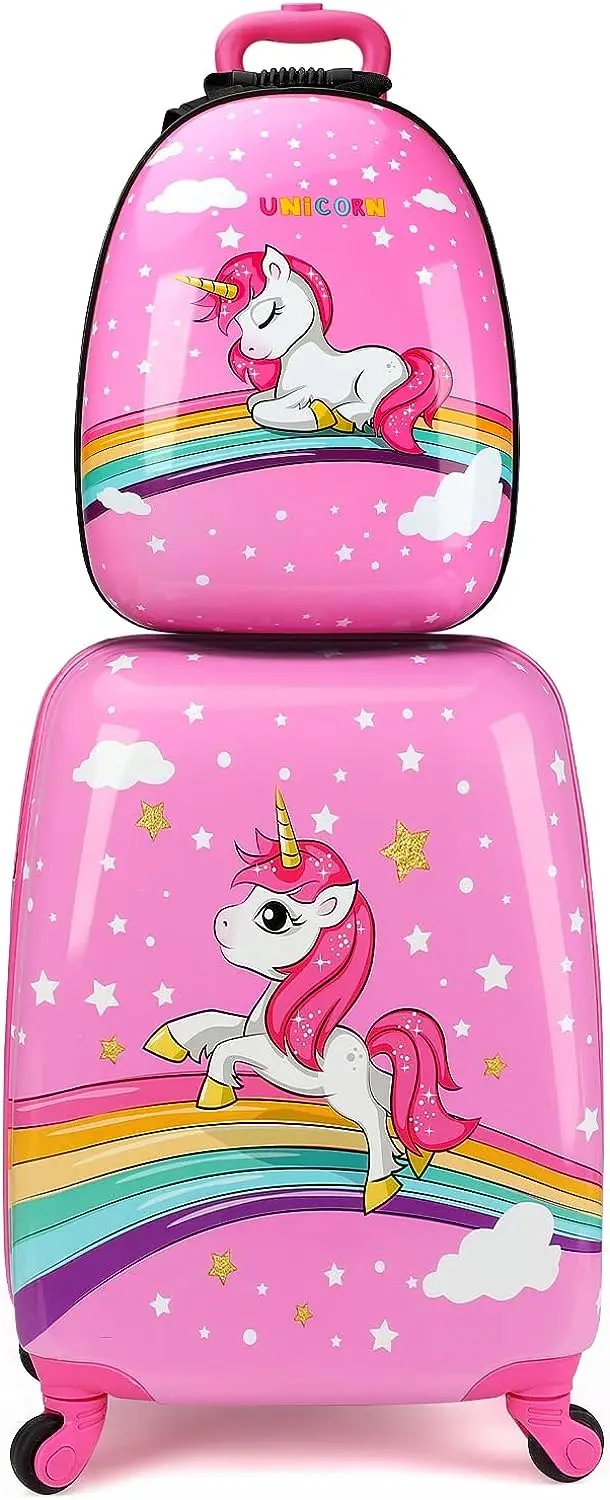 Kids Luggage With Wheels For Girls - 18\u201D Kids Suitcase With 14\u201D Backpack - Kids Suitcases For Girls - Hard-Sided Roll
Kids Luggage With Wheels For Girls - 18\u201D Kids Suitcase With 14\u201D Backpack - Kids Suitcases For Girls - Hard-Sided Roll