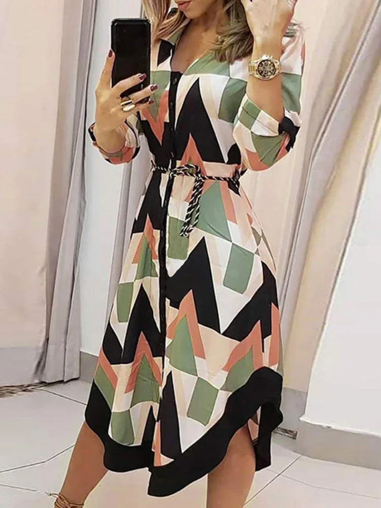 New Fashion Elegant Women's Dress Printed Plaid Lapel with Long Sleeve and Elegant Lace Up Vestido Party Dress for Women 2023
New Fashion Elegant Women's Dress Printed Plaid Lapel with Long Sleeve and Elegant Lace Up Vestido Party Dress for Women 2023