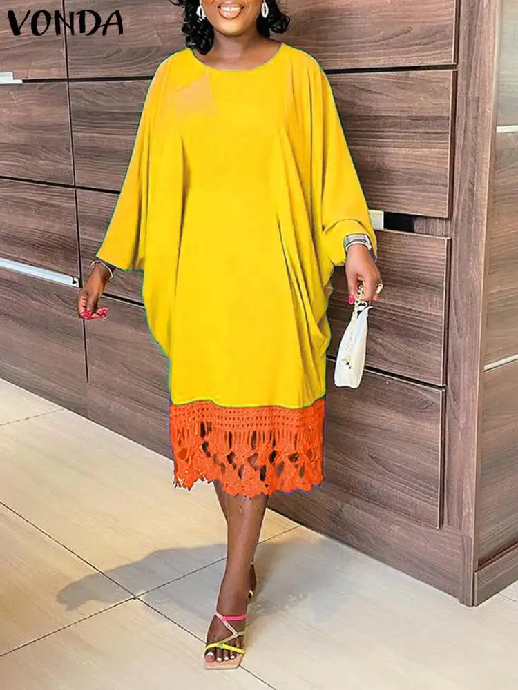 VONDA 2023 Summer Holiday Women Patchwork Sundress Elegant Dress Casual Robe Long Sleeve Satin Lace Embroidery Midi Vestidos
VONDA 2023 Summer Holiday Women Patchwork Sundress Elegant Dress Casual Robe Long Sleeve Satin Lace Embroidery Midi Vestidos