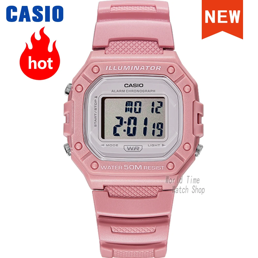 

Casio Ladies Watch Casual Fashion LED Digital Sports Analog Ladies Gift Clock Waterproof Watch W-218HC-4A
