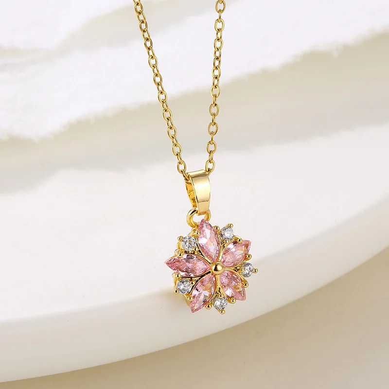 Classic Movie Enchanted Crystal Pendant Romantic Stainless Steel Cherry Blossom Zircon Necklace Woman Valentine's Day Gift
Classic Movie Enchanted Crystal Pendant Romantic Stainless Steel Cherry Blossom Zircon Necklace Woman Valentine's Day Gift