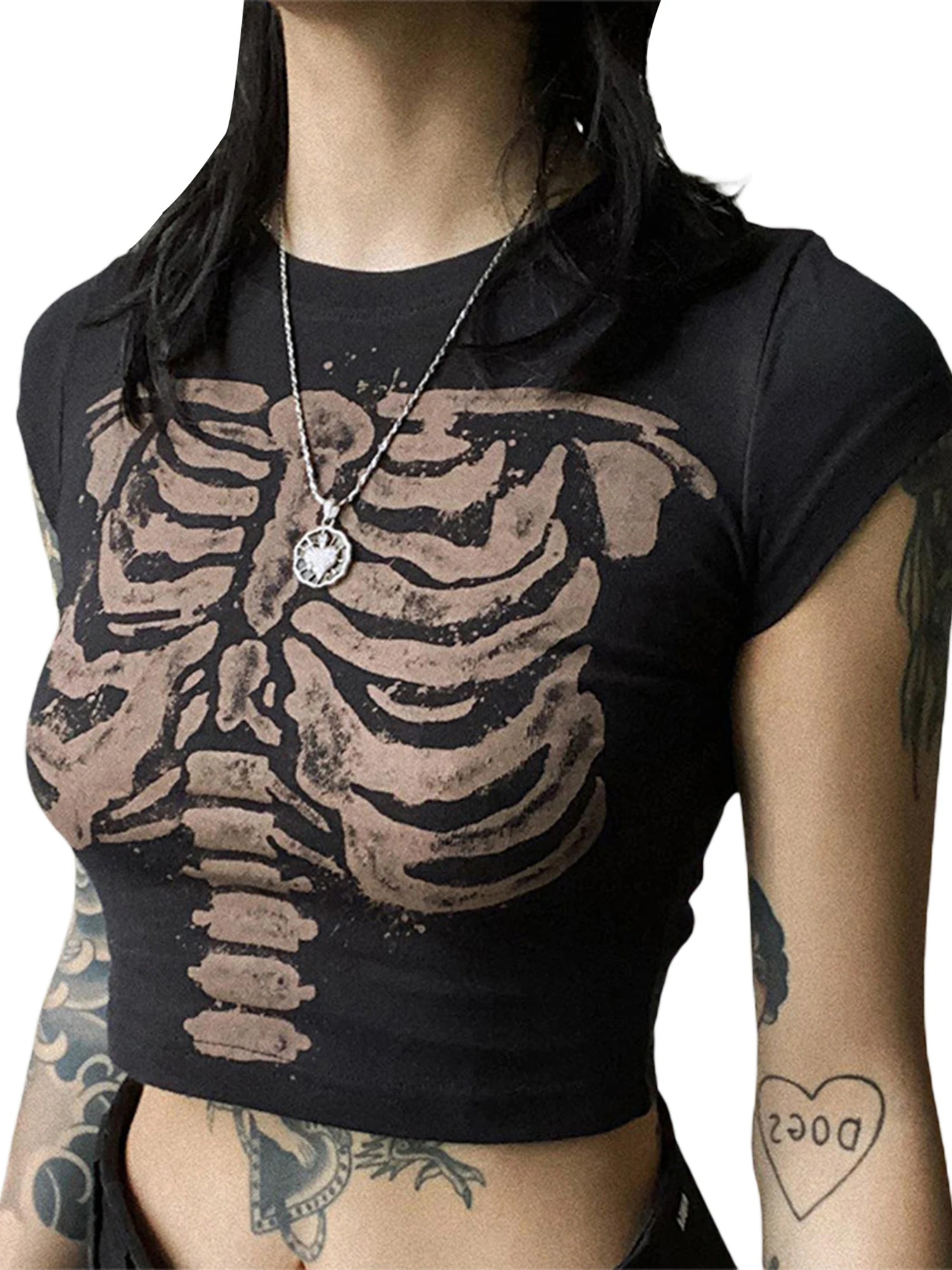 Women s Summer Gothic T-Shirt with Vintage Skull Print Short Sleeves and Loose Fit Crew Neck Casual Top for a Stylish Look
Women s Summer Gothic T-Shirt with Vintage Skull Print Short Sleeves and Loose Fit Crew Neck Casual Top for a Stylish Look