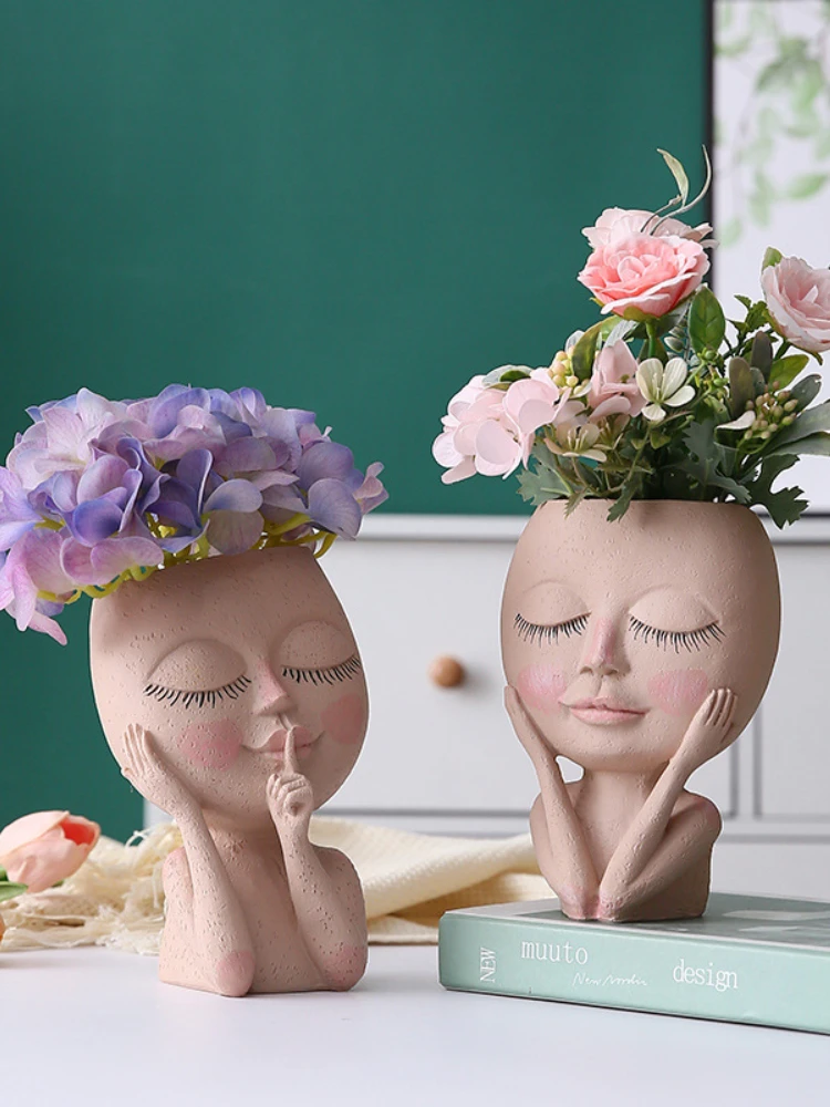 Resin Lady Figure Shape Face Flower Pot vase Ceramic Home decoration Modern decoration vase room decoration creative design
Resin Lady Figure Shape Face Flower Pot vase Ceramic Home decoration Modern decoration vase room decoration creative design