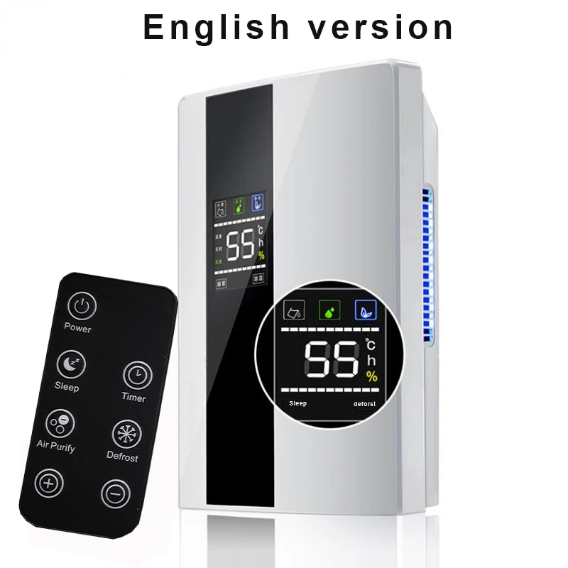2.2L Intelligent Remote Dehumidifier Air Dryer Purifier Humidity-control Defrost Automatic Shut-down Moisture Absorption machine
2.2L Intelligent Remote Dehumidifier Air Dryer Purifier Humidity-control Defrost Automatic Shut-down Moisture Absorption machine