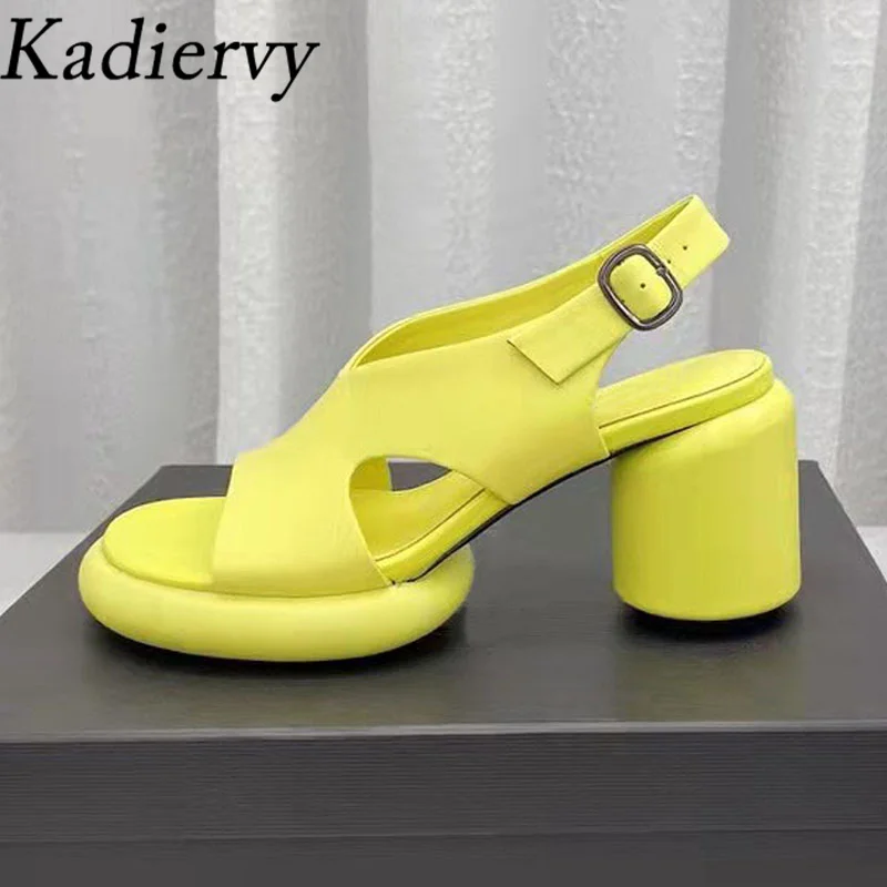 Summer High Heels Sandals Women Genuine Leather Buckle Strap Party Shoes Women Round Heels Gladiator Sandals Woman Sandalias
Summer High Heels Sandals Women Genuine Leather Buckle Strap Party Shoes Women Round Heels Gladiator Sandals Woman Sandalias