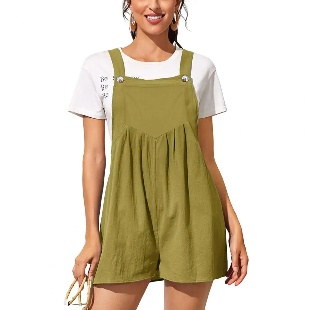 Женский короткий комбинезон на бретельках, с высокой талией и карманами
Женский короткий комбинезон на бретельках, с высокой талией и карманами