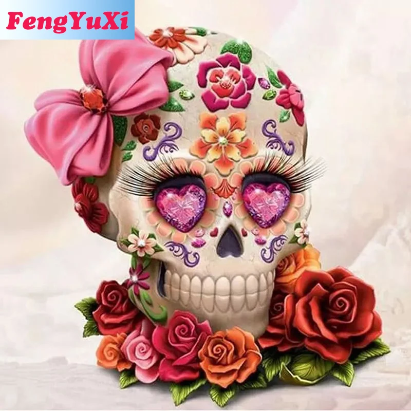 FengYuXi 5D DIY Полная квадратная/круглая алмазная живопись, вышивка крестиком, цветок и череп, искусственная вышивка
FengYuXi 5D DIY Полная квадратная/круглая алмазная живопись, вышивка крестиком, цветок и череп, искусственная вышивка