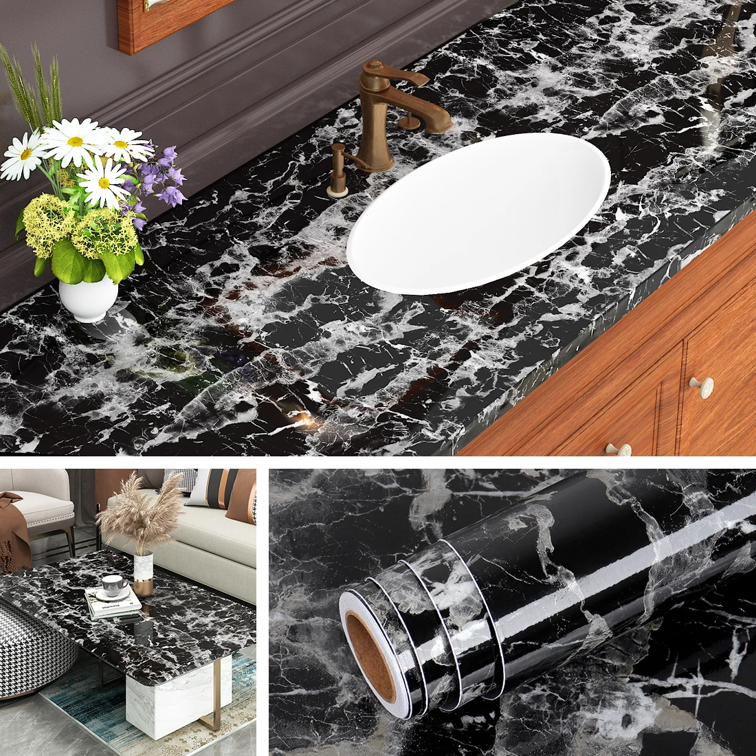 50M Width Marble Self Adhesive Wallpaper Vinyl Wall Stickers Waterproof Contact Paper For Kitchen Decorative Film Home Decor
50M Width Marble Self Adhesive Wallpaper Vinyl Wall Stickers Waterproof Contact Paper For Kitchen Decorative Film Home Decor