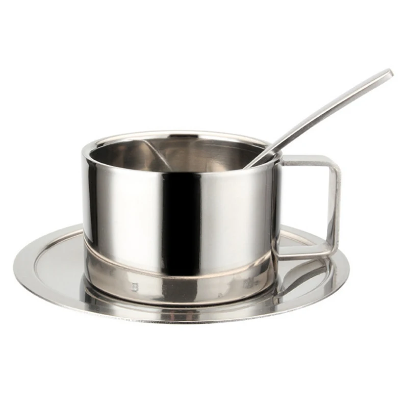 Double Wall Anti Scalding Coffee Mug Insulated Stainless Steel Polishing Beer Tea Juice Drinking Cup With Saucer Spoon Set
Double Wall Anti Scalding Coffee Mug Insulated Stainless Steel Polishing Beer Tea Juice Drinking Cup With Saucer Spoon Set