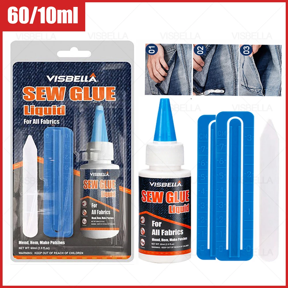 60/10ml Sew Liquid Glue Bonding Glue Repair Kits for Leather Cloth Textile Multi-Purpose Crafting Natural Fabric Glue
60/10ml Sew Liquid Glue Bonding Glue Repair Kits for Leather Cloth Textile Multi-Purpose Crafting Natural Fabric Glue