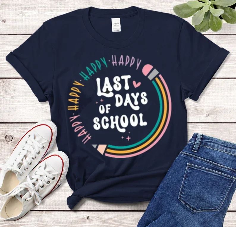 Happy Last Day Of School Teacher Appreciation Gift, Summer Break Gift For Custom Teacher Tshirt Personalized School 100%c ctton
Happy Last Day Of School Teacher Appreciation Gift, Summer Break Gift For Custom Teacher Tshirt Personalized School 100%c ctton