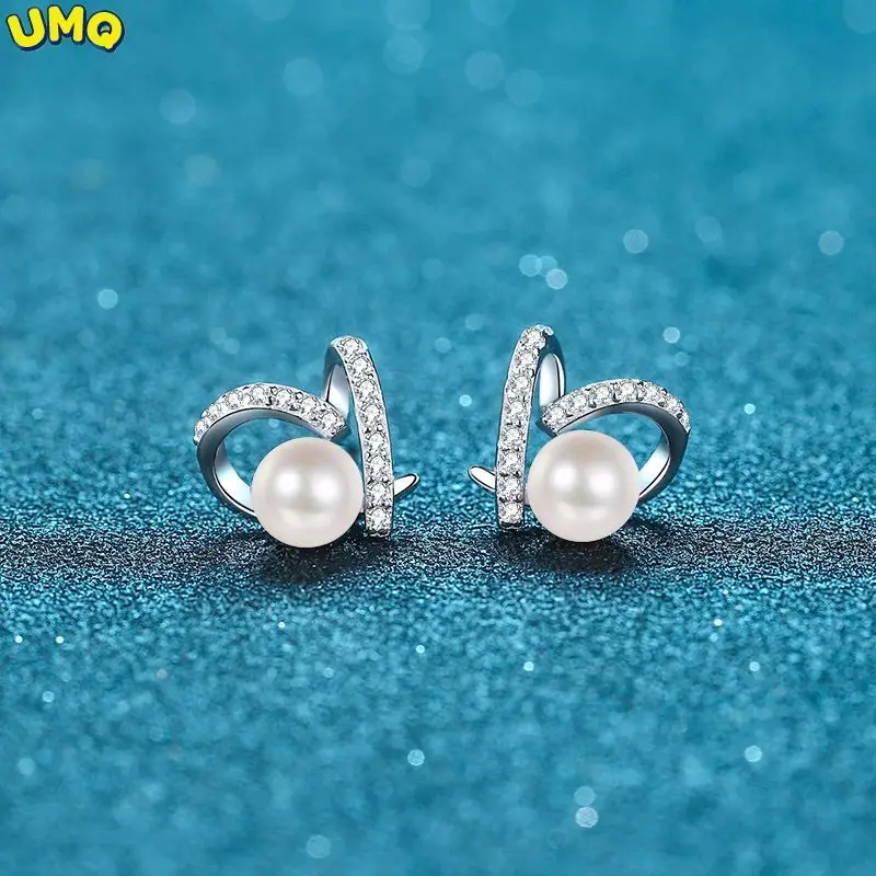 100% Freshwater Cultured Pearl Earrings for Women 14k White Gold Moissanite Stud Earrings 925 Sterling Silver Heart Ear Studs
100% Freshwater Cultured Pearl Earrings for Women 14k White Gold Moissanite Stud Earrings 925 Sterling Silver Heart Ear Studs