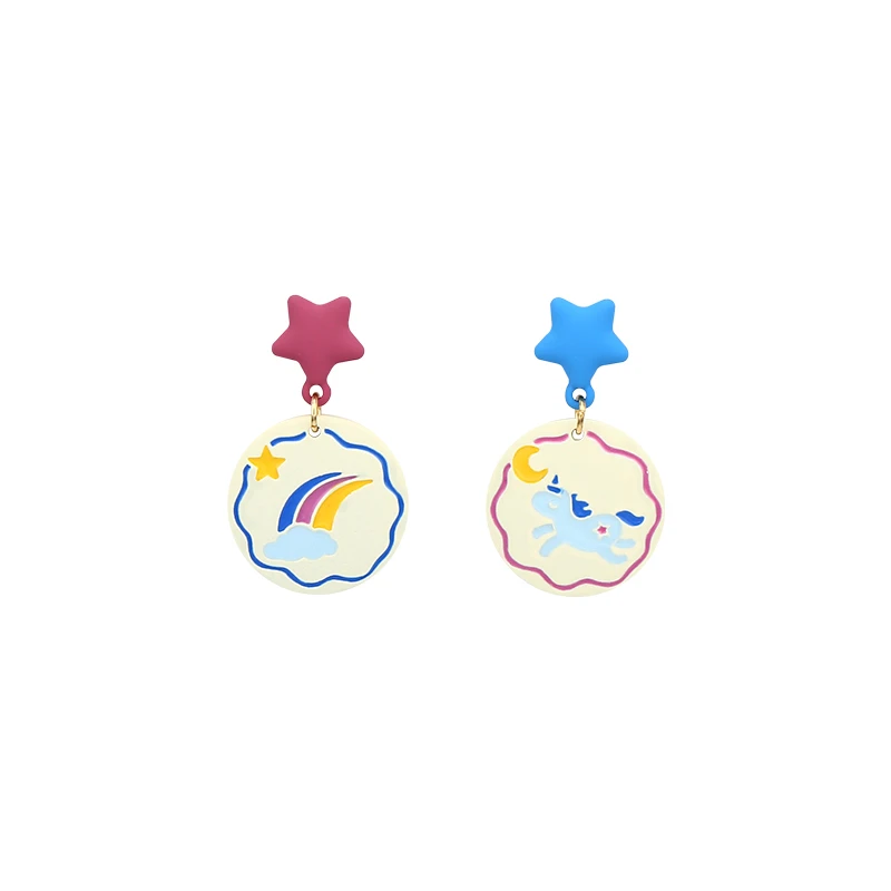 Good Night Rainbow Unicorn Drop Earrings Cute Star and Moon Acrylic Earrings Cartoon Jewelry
Good Night Rainbow Unicorn Drop Earrings Cute Star and Moon Acrylic Earrings Cartoon Jewelry