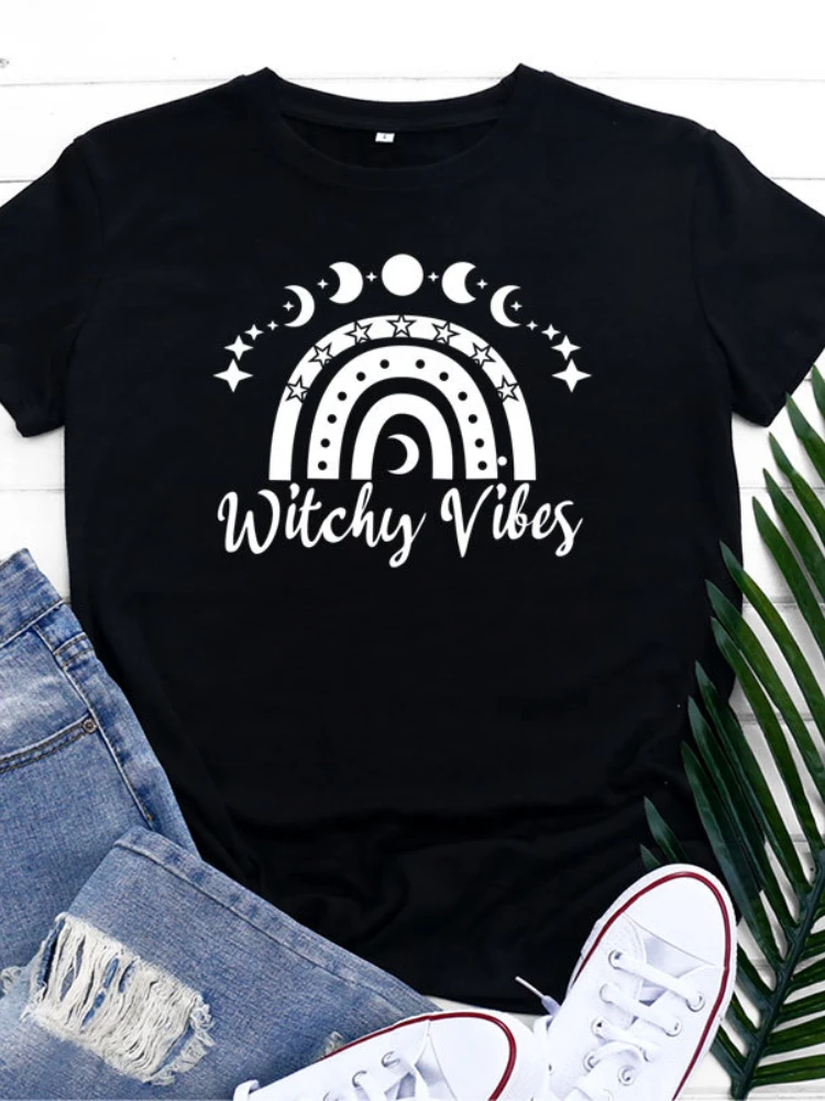 Женская футболка Witchy Vibes Moon с принтом звезд, свободная женская футболка с коротким рукавом и круглым вырезом, женские футболки, топы, женские...
Женская футболка Witchy Vibes Moon с принтом звезд, свободная женская футболка с коротким рукавом и круглым вырезом, женские футболки, топы, женские...