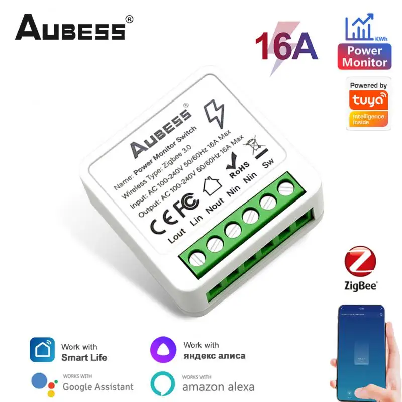 

Tuya Zigbee Mini Smart Switch Module with Energy Monitor Timer Wireless Switch Smart Home Automation Alexa Google Home Yandex