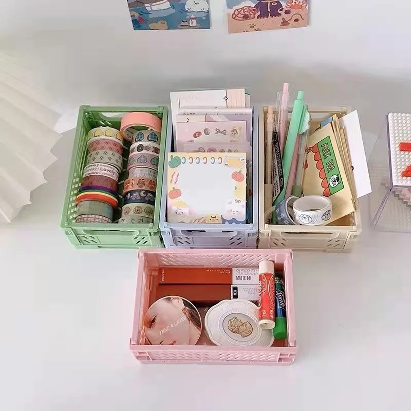 Ins Desktop Plastic Storage Baskets Organizer Box Folding Stackable Toy Storage Basket with Handle Bathroom Storage Box Basket
Ins Desktop Plastic Storage Baskets Organizer Box Folding Stackable Toy Storage Basket with Handle Bathroom Storage Box Basket
