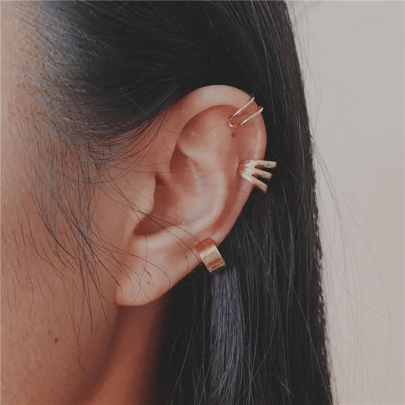 KOTiK Fashion 3pcs Gold Silver Color Clip Earring For Women Without Piercing Puck Rock Vintage Ear Cuff Girls Jewerly Gifts
KOTiK Fashion 3pcs Gold Silver Color Clip Earring For Women Without Piercing Puck Rock Vintage Ear Cuff Girls Jewerly Gifts