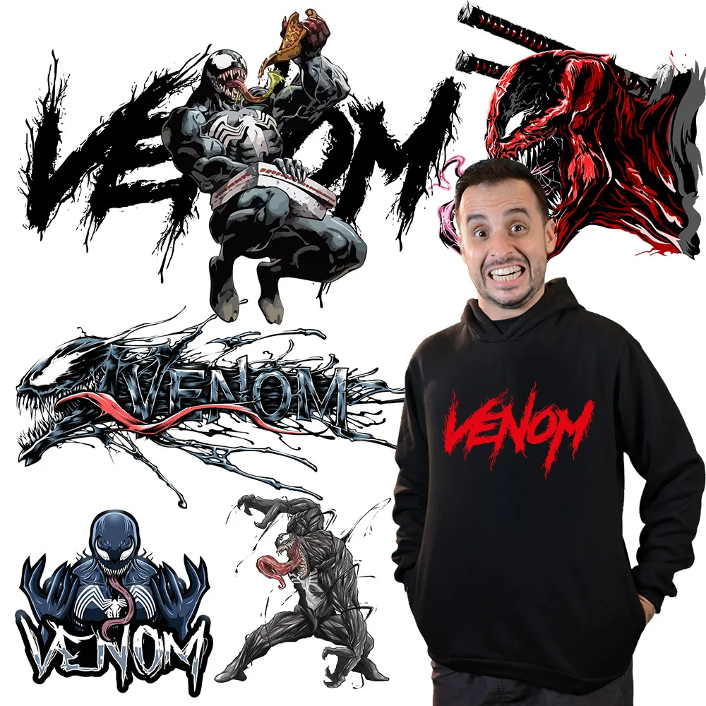 Venom Patches Iron on Heat Transfer for Clothes Cool Superhero Movies Print Sticker On T-shirt Badge Deocr Applique Washable DIY
Venom Patches Iron on Heat Transfer for Clothes Cool Superhero Movies Print Sticker On T-shirt Badge Deocr Applique Washable DIY