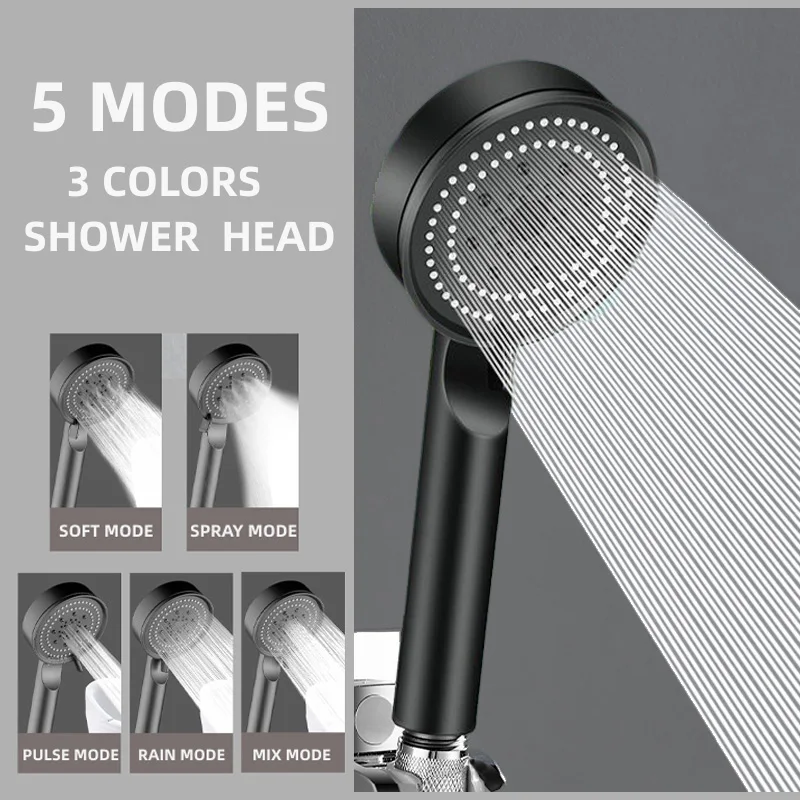 NEW Black 5 Modes Water Saving Shower Head Adjustable High Pressure Sprayer Shower Water Massage Shower Head For Bathroom
NEW Black 5 Modes Water Saving Shower Head Adjustable High Pressure Sprayer Shower Water Massage Shower Head For Bathroom