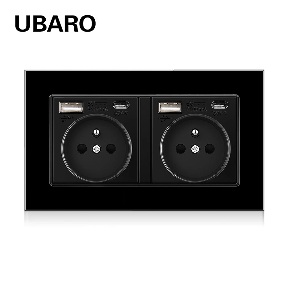 UBARO Двойная стандартная розетка Франции с электрической вилкой USB типа C, белая панель из закаленного стекла, 146 мм, обустройство дома
UBARO Двойная стандартная розетка Франции с электрической вилкой USB типа C, белая панель из закаленного стекла, 146 мм, обустройство дома