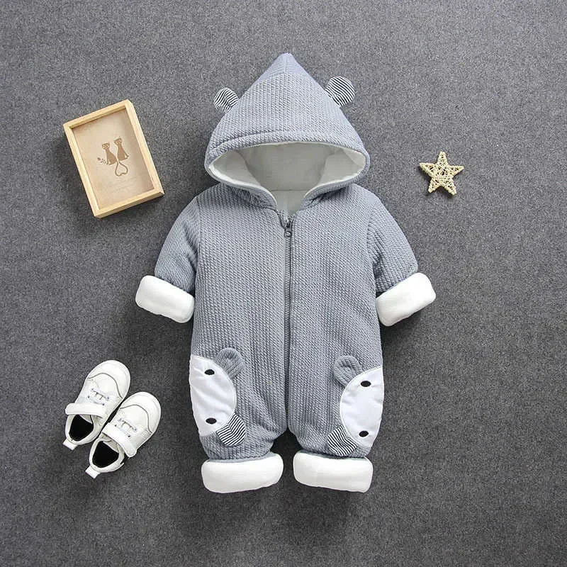 

2023 New Baby rompers Overalls Clothes Winter Boy Girl Garment Thicken Warm Pure Cotton Outerwear coat jacket kids Snow Wear