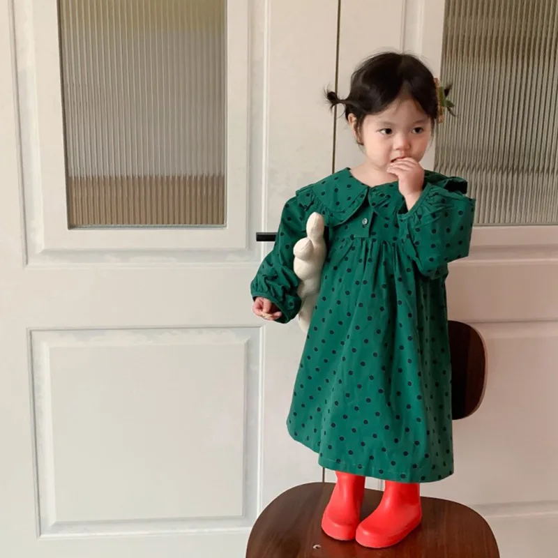 Girls' Korean Dress Children's Winter Dots Long Sleeve Spring New Princess Dress
Girls' Korean Dress Children's Winter Dots Long Sleeve Spring New Princess Dress