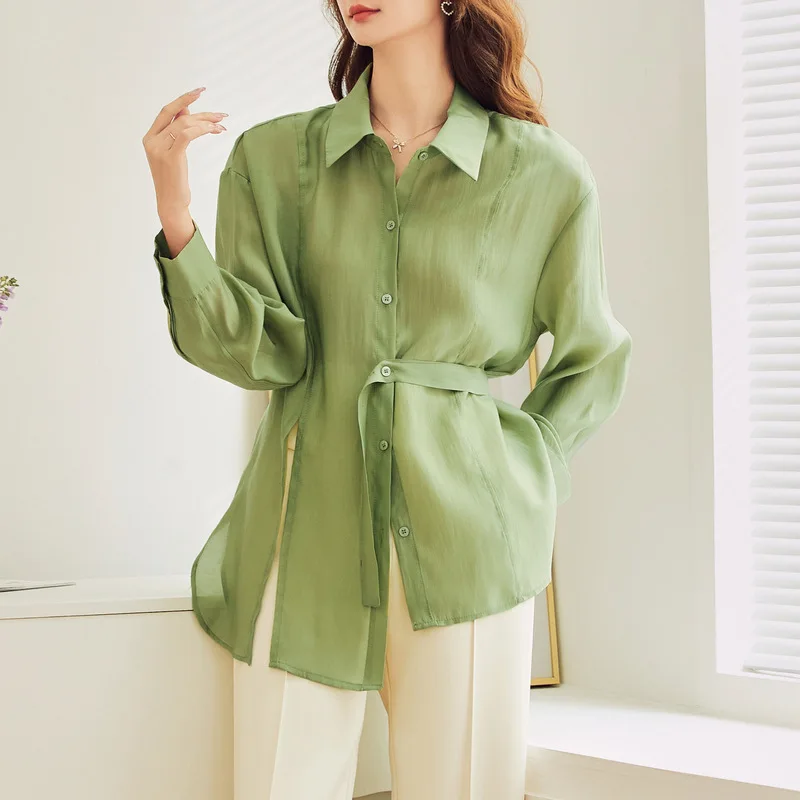 Medium Length Waistband Shirt 2023 Summer New Style Tiansi Lapel Small Design Slim Long Sleeve Women'S Blouse
Medium Length Waistband Shirt 2023 Summer New Style Tiansi Lapel Small Design Slim Long Sleeve Women'S Blouse