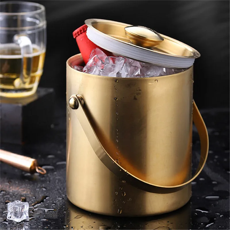 Portable Ice Buckets 304 Stainless Steel 2L/3L Double Wall Insulated with Lid Hotel wine Champagne whiskey Beverage beer tools
Portable Ice Buckets 304 Stainless Steel 2L/3L Double Wall Insulated with Lid Hotel wine Champagne whiskey Beverage beer tools