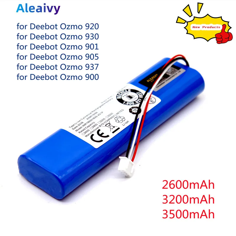 14.4V 2600mAh Robot Vacuum Cleaner Replacement Battery for Ecovacs Deebot Ozmo 920,930,901,905,937,900 Lithium Ion Battery
14.4V 2600mAh Robot Vacuum Cleaner Replacement Battery for Ecovacs Deebot Ozmo 920,930,901,905,937,900 Lithium Ion Battery