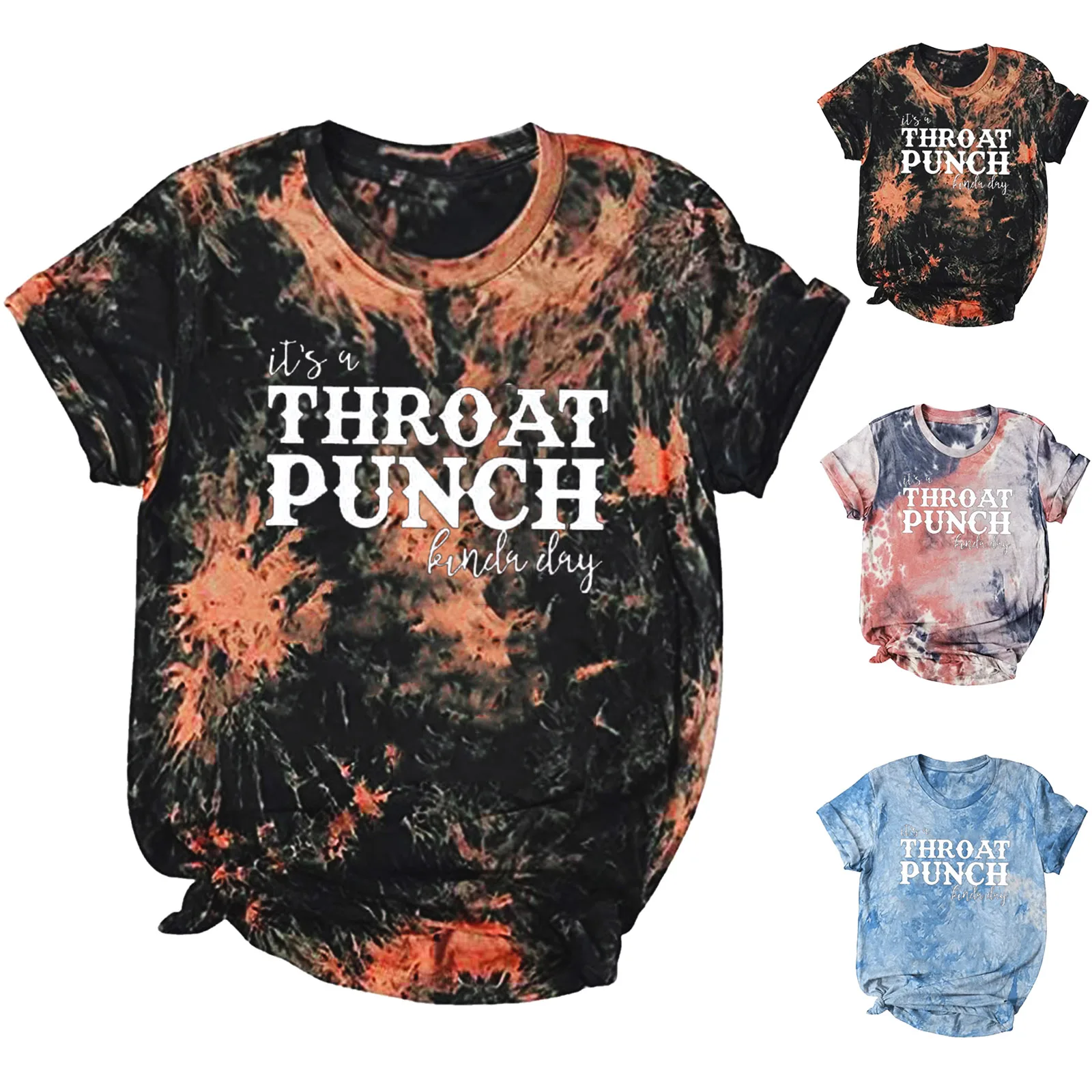 Women Casual Tie Dye Printing Short Sleeve Tops Blouse Round Neck Casual Tee Tunic Shirts Women Shirt Loose
Women Casual Tie Dye Printing Short Sleeve Tops Blouse Round Neck Casual Tee Tunic Shirts Women Shirt Loose