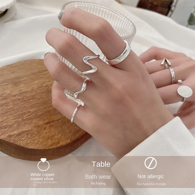 White Copper 925 Silver Plated Opening Ring, Non-faded Minority INS Wind Design, Simple And Advanced Jewelry
White Copper 925 Silver Plated Opening Ring, Non-faded Minority INS Wind Design, Simple And Advanced Jewelry