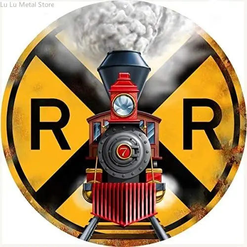 Circular Metal Sign,Train Signage Railroad Crossing,Vintage Round Tin Sign Nostalgic Funny Iron Painting
Circular Metal Sign,Train Signage Railroad Crossing,Vintage Round Tin Sign Nostalgic Funny Iron Painting
