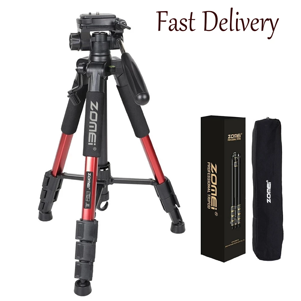 

2023 ZOMEI Q111 Professional Portable Travel Aluminum Camera Tripod&Pan Head for SLR DSLR Digital Camera Three color