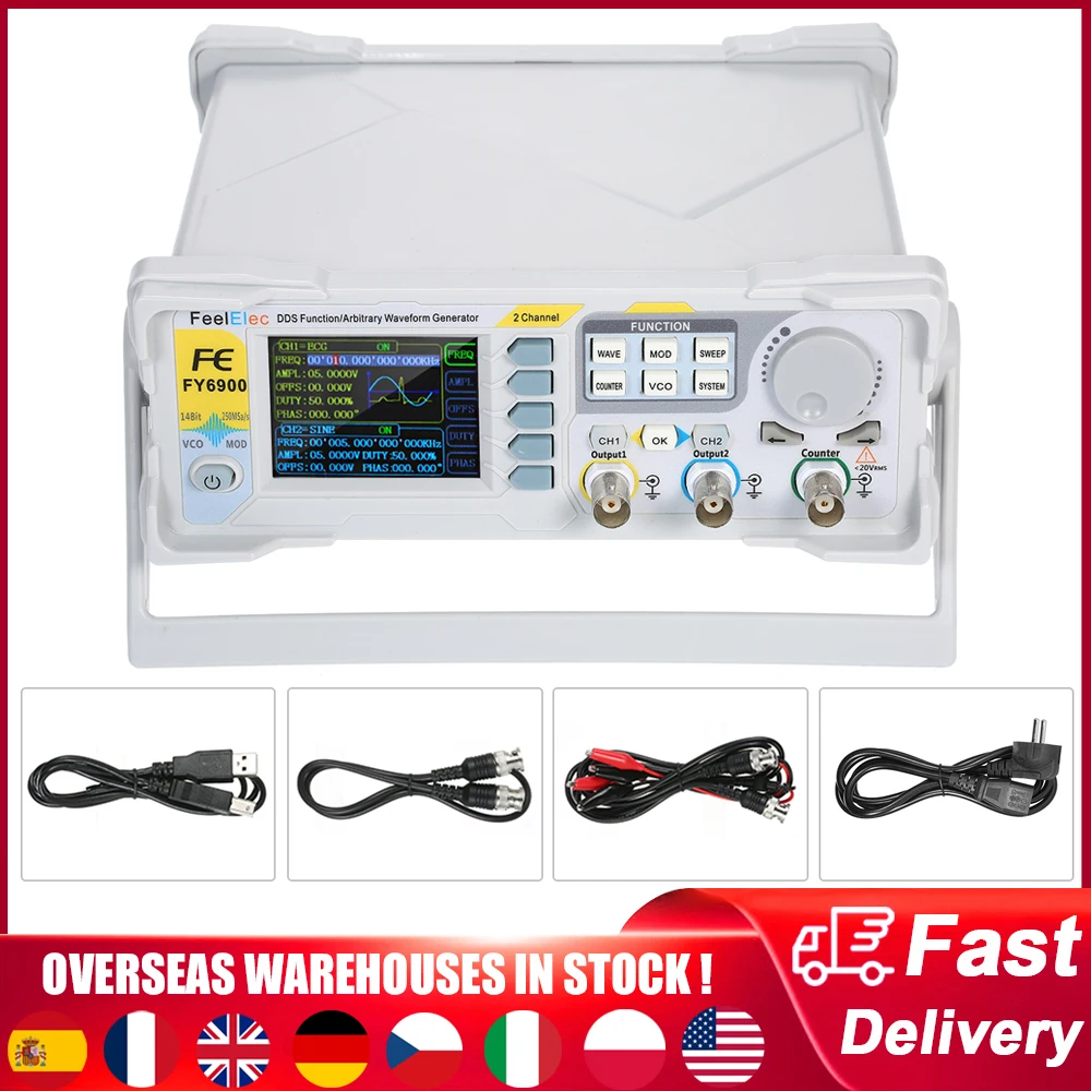 Digital DDS Signal Generator Dual-channel 300MSa/s Signal/Arbitrary Waveform Generator Pulse Signal Source Frequency Meter AWG
Digital DDS Signal Generator Dual-channel 300MSa/s Signal/Arbitrary Waveform Generator Pulse Signal Source Frequency Meter AWG