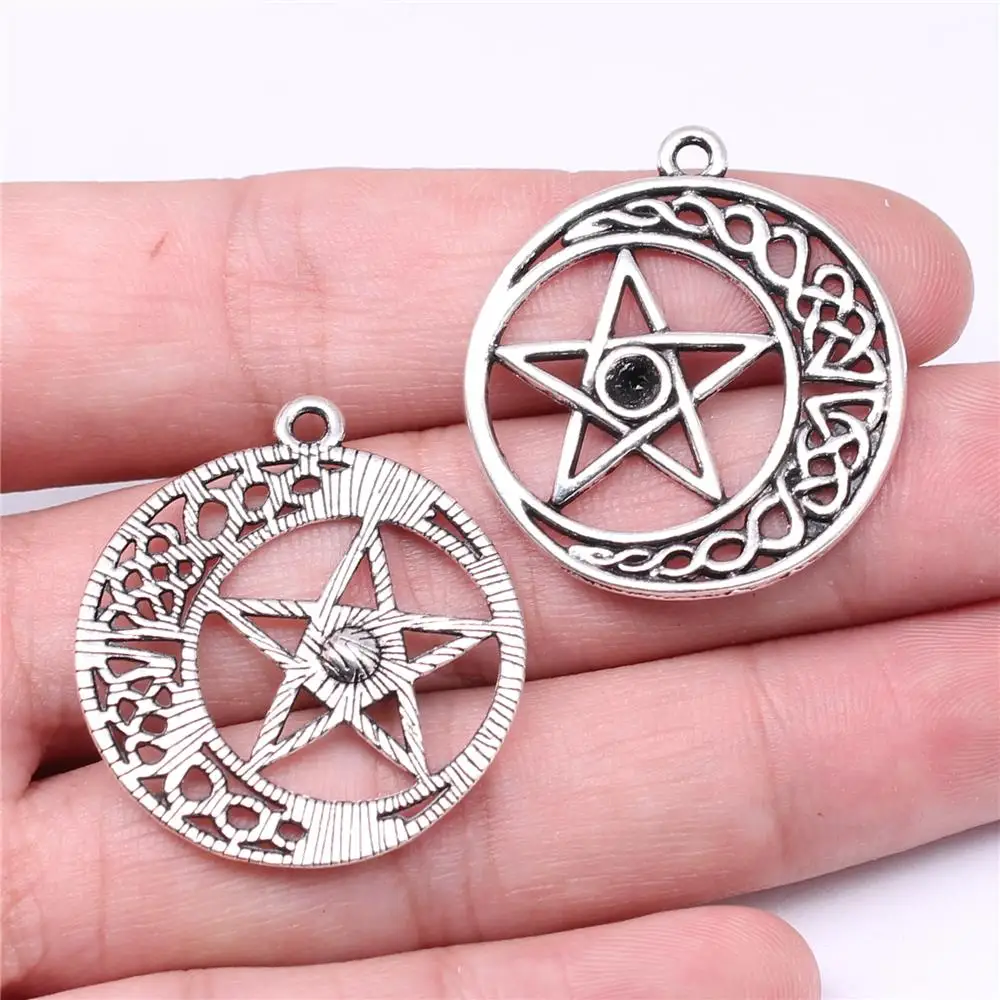 60pcs Charms Wholesale 33x30mm Star Crescent Moon Charms Wholesale DIY Jewelry Findings Antique Silver Color Pendant
60pcs Charms Wholesale 33x30mm Star Crescent Moon Charms Wholesale DIY Jewelry Findings Antique Silver Color Pendant