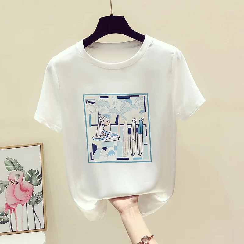 2022 Women Stain T-Shirts Mujer Fashion Casual Loose White Printed OL T shirts Summer Y2K Clothes Female Harajuku Top Tees H043
2022 Women Stain T-Shirts Mujer Fashion Casual Loose White Printed OL T shirts Summer Y2K Clothes Female Harajuku Top Tees H043